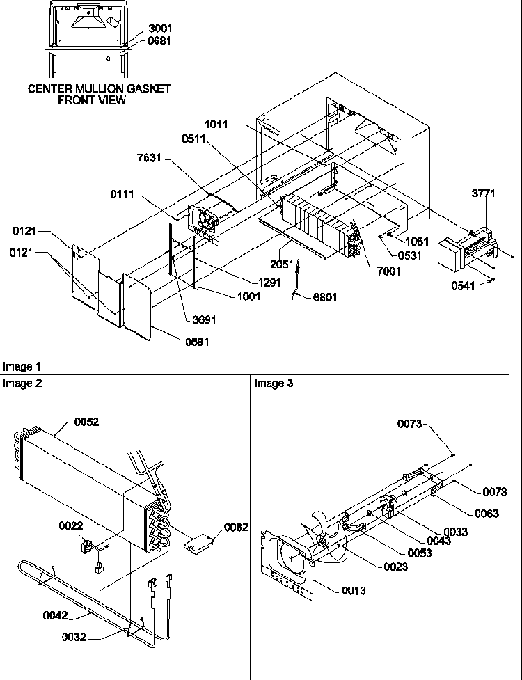 Evaporator And Fan Motor Assemblies Diagram and Parts List for TSI22VL-P1306602WL  Amana Refrigerator