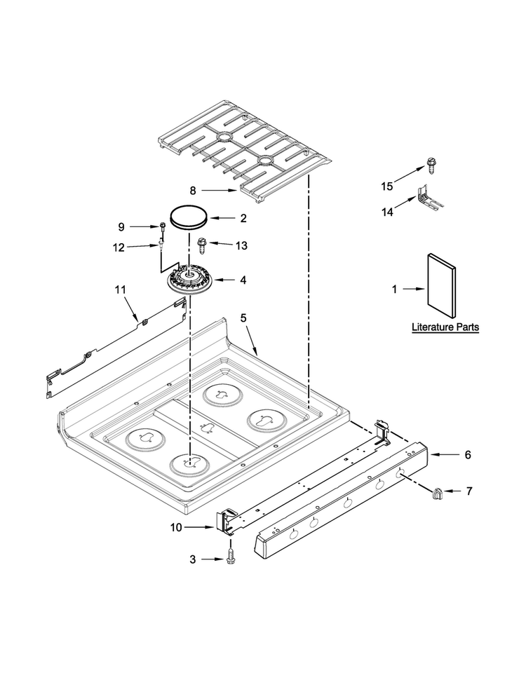 Cooktop Parts Diagram and Parts List for MGR8700DW0  Maytag Range