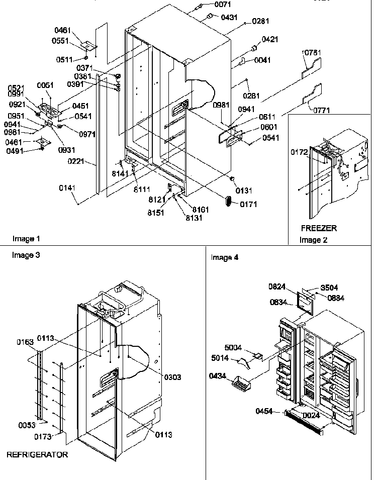 Cabinet Parts And Toe Grille Diagram and Parts List for SBDX520TW-P1313202WW  Amana Refrigerator