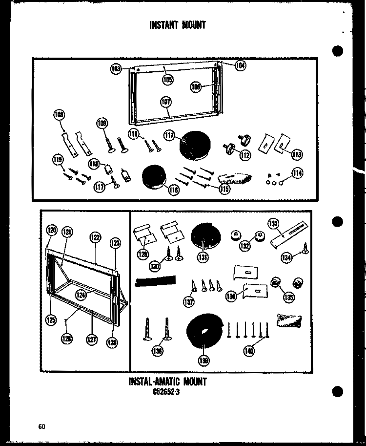 INSTANT MOUNT Diagram and Parts List for 106-2GH  Amana Air Conditioner