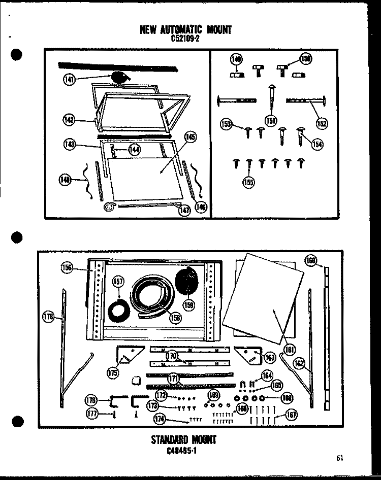 NEW AUTOMATIC MOUNT Diagram and Parts List for 106-2GH  Amana Air Conditioner