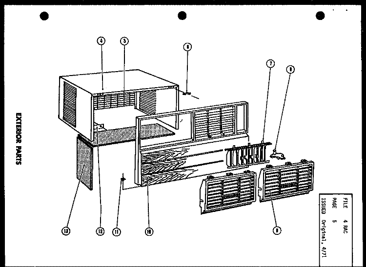 EXTERIOR PARTS Diagram and Parts List for FC09-3H P5439040R Amana Air Conditioner