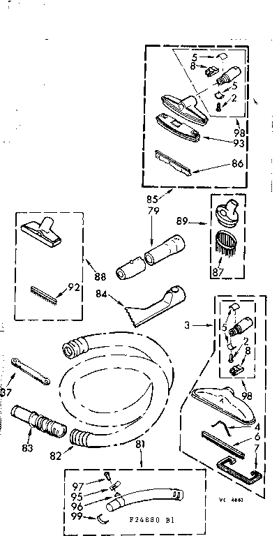 Attachment Parts Diagram and Parts List for 11624880  Kenmore Filters & Accessories