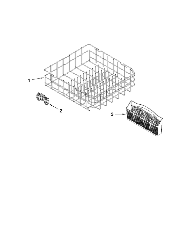 Lower Rack Parts Diagram and Parts List for MDB4630AWS1  Maytag Dishwasher