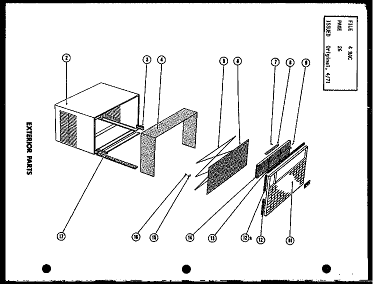 EXTERIOR PARTS Diagram and Parts List for FC29-3H P5805516R Amana Air Conditioner