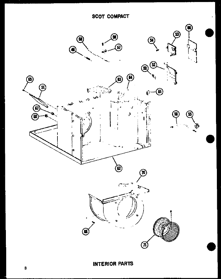 INTERIOR PARTS Diagram and Parts List for 7-2MW P5497428R Amana Air Conditioner