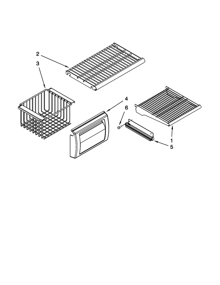 Freezer Shelf Parts Diagram and Parts List for JS42PPDUDB02  Jenn-Air Refrigerator