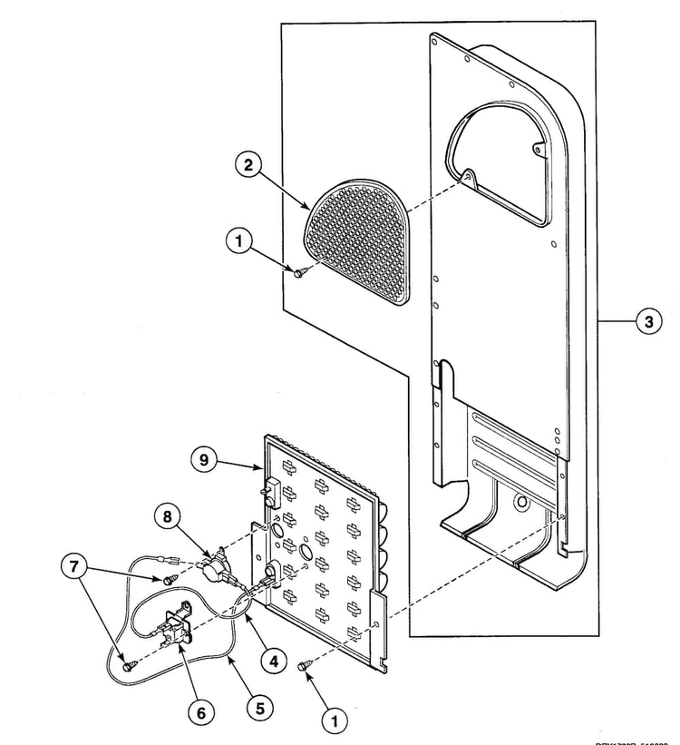 Heater Asy Diagram and Parts List for SDEB07QJ1500  Speed Queen Dryer
