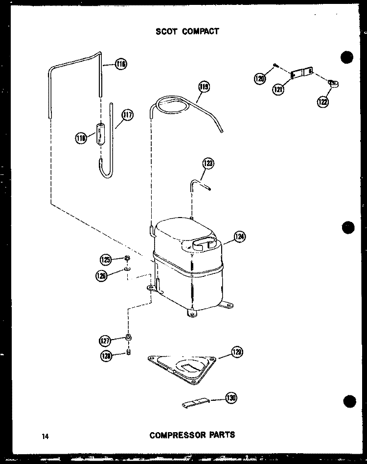 COMPRESSOR PARTS Diagram and Parts List for 13-3MW P5497440R Amana Air Conditioner