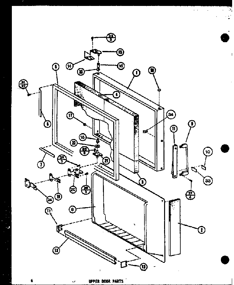 Upper Door Parts Diagram and Parts List for TM14G-L-P75658-14WL  Amana Refrigerator