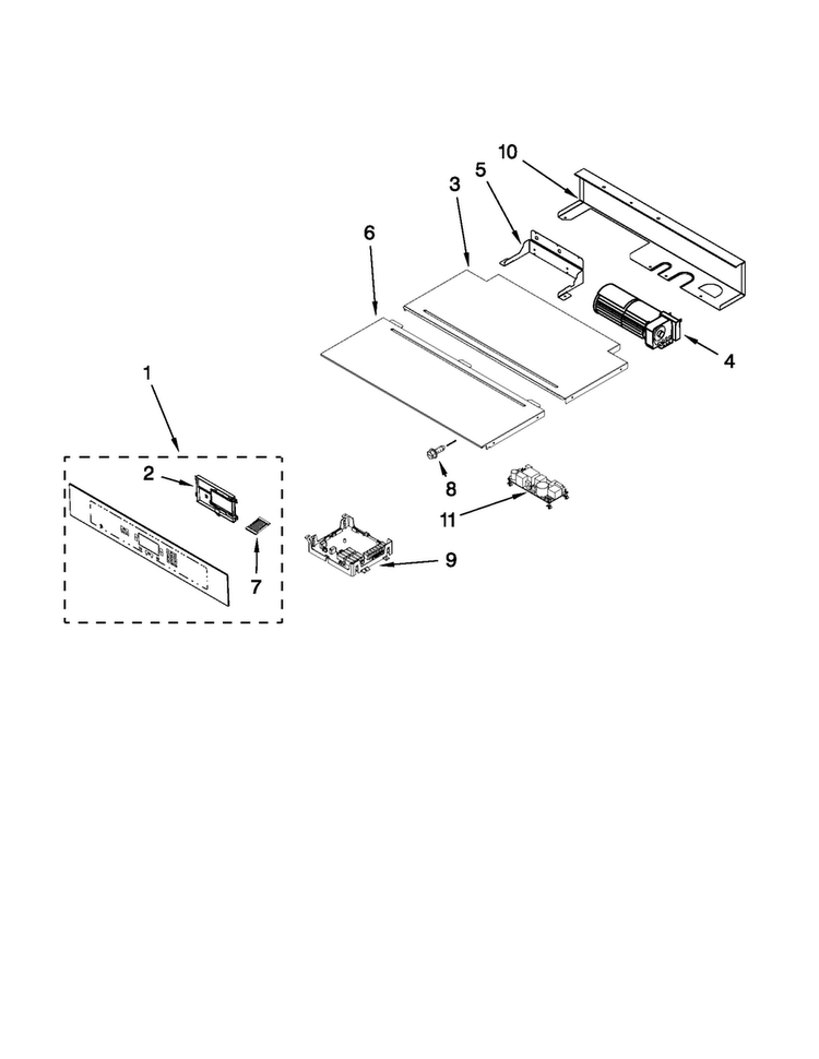 Control Panel Parts Diagram and Parts List for JMW2327WS00  Jenn-Air Microwave
