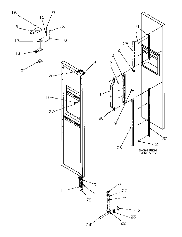 Freezer Door Diagram and Parts List for SGD521SBL-P1197101WL  Amana Refrigerator