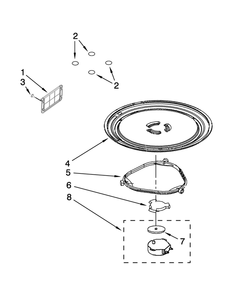 Turntable Parts Diagram and Parts List for YAMV1160VAW5  Amana Microwave