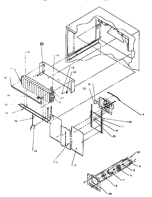 Evaporator Assembly Diagram and Parts List for TA18S2W-P1194501W  Amana Refrigerator