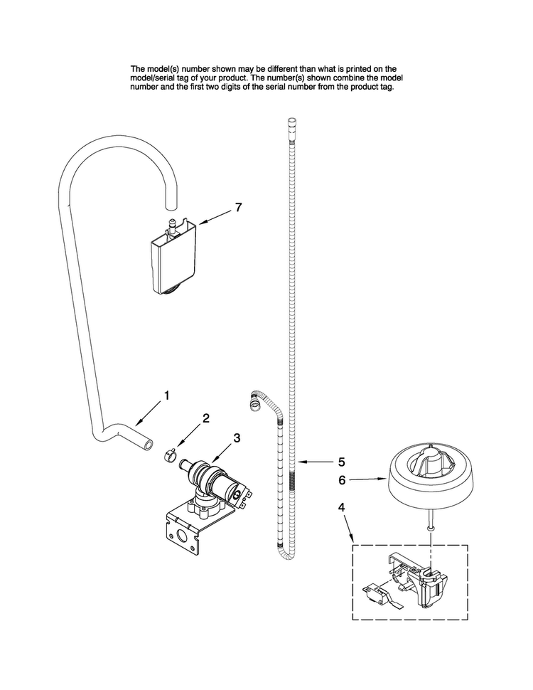 Fill And Overfill Parts Diagram and Parts List for MDBH945AWQ1  Maytag Dishwasher