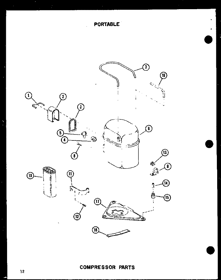 COMPRESSOR PARTS Diagram and Parts List for ES6P-2AMR P5497226R Maytag Air Conditioner