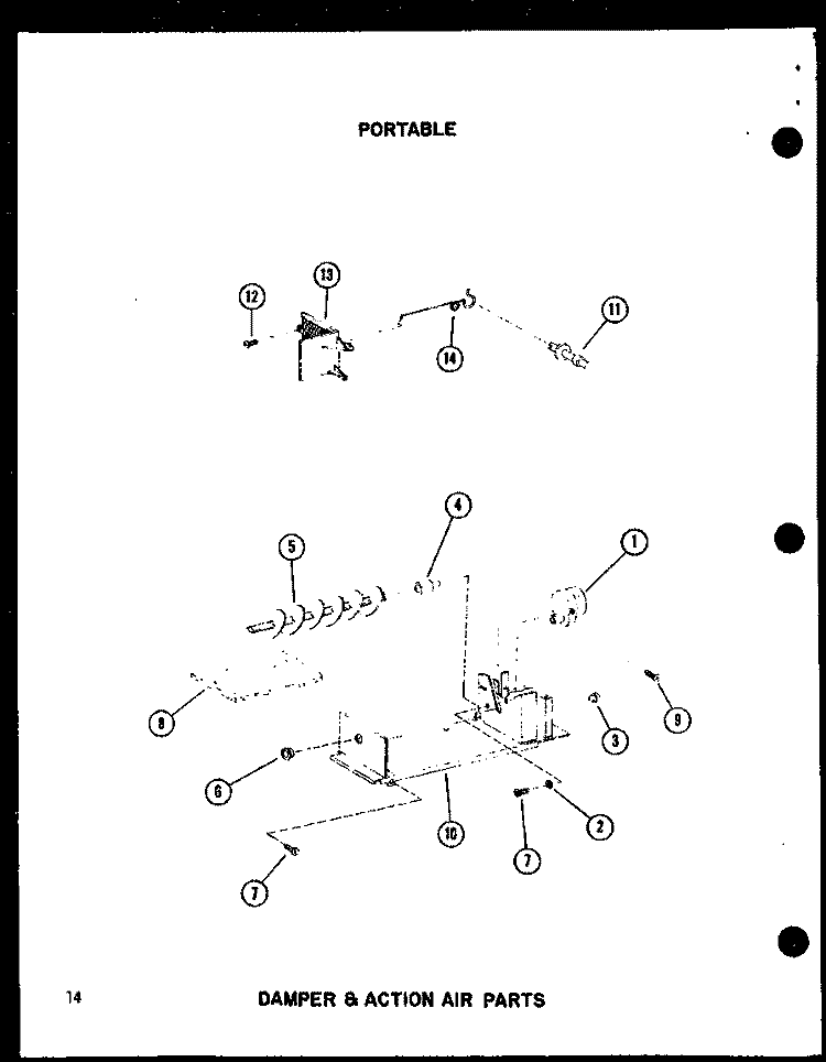 DAMPER & ACTION AIR PARTS Diagram and Parts List for ES6P-2AMR P5497226R Maytag Air Conditioner