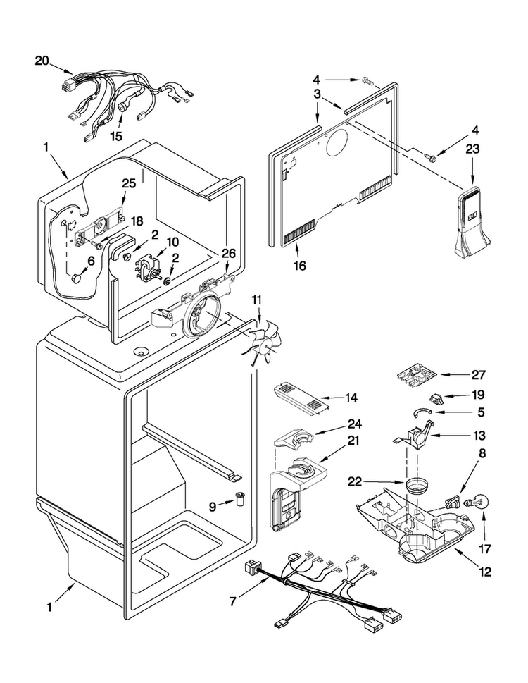 Liner Parts Diagram and Parts List for A9RXNGFYW00  Amana Refrigerator