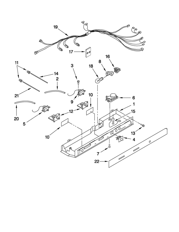 Control Parts Diagram and Parts List for 5MS224NEWY02  Maytag Refrigerator