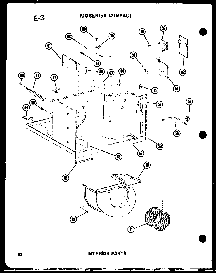 INTERIOR PARTS Diagram and Parts List for 109W-2NH P5497525R Amana Air Conditioner