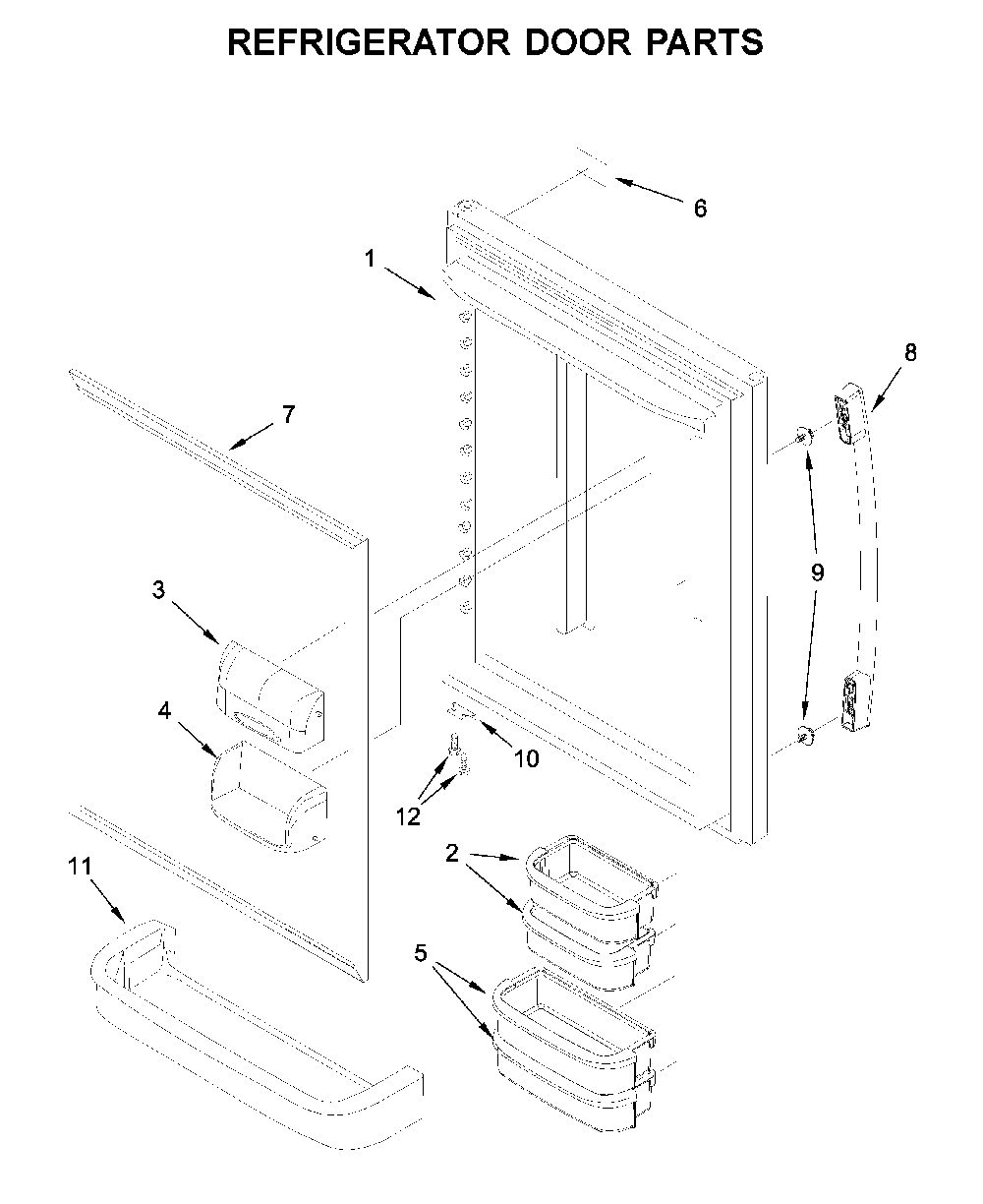 Refrigerator door parts Diagram and Parts List for 59669312011  Amana Refrigerator