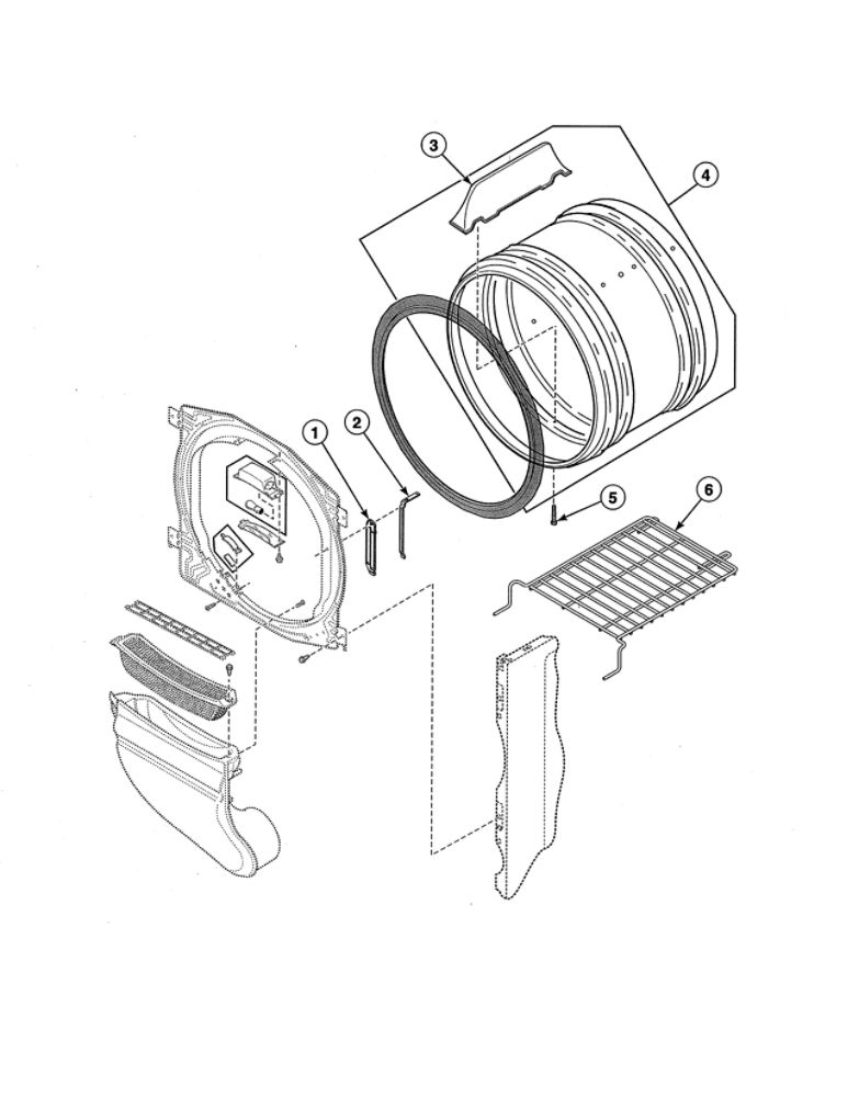 Cylinder Diagram and Parts List for ADE3SRGS173TW01  Speed Queen Dryer