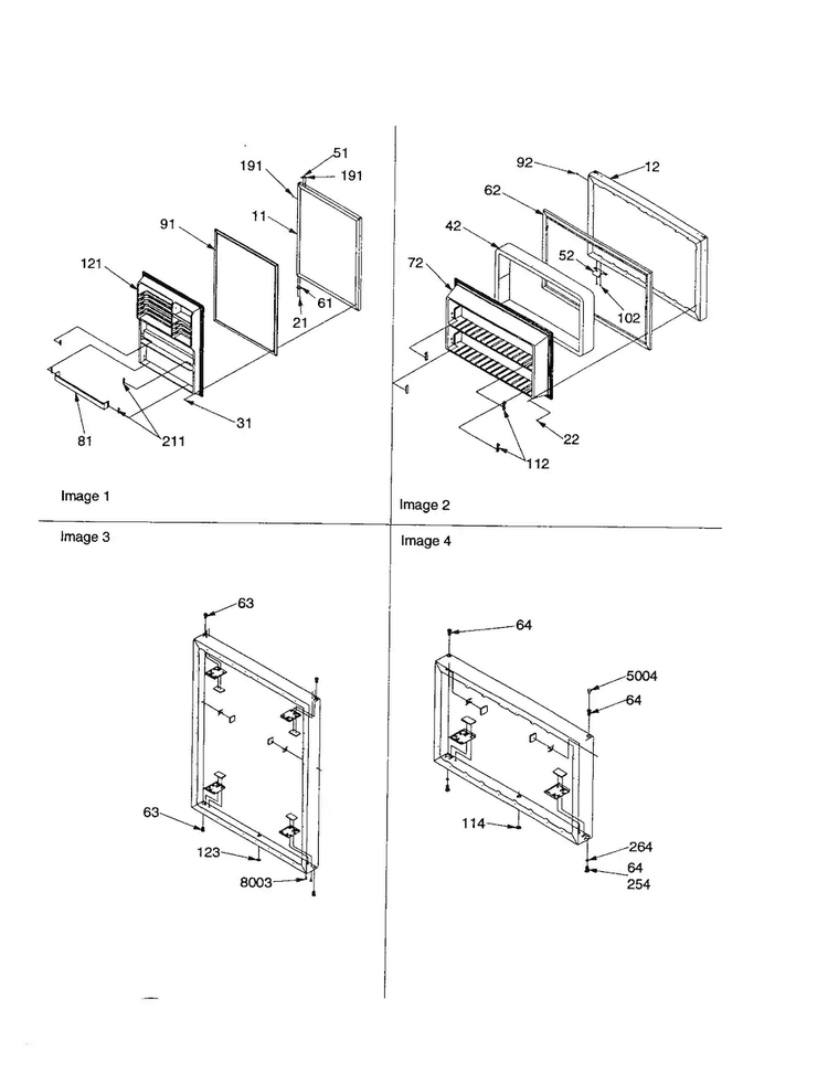 Door Assembly Diagram and Parts List for TR18V2E-P1315705WE  Amana Refrigerator
