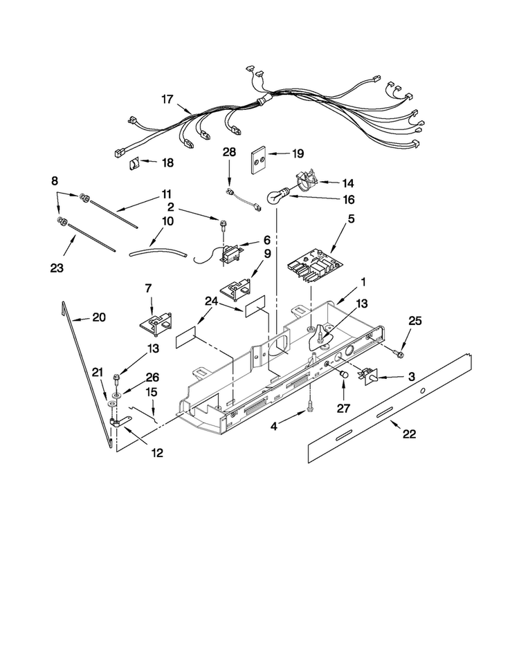 Control Parts Diagram and Parts List for MSD2550VES02  Maytag Refrigerator