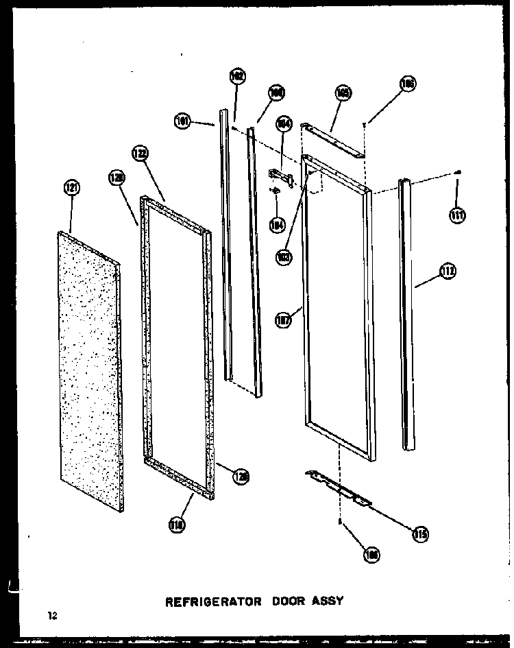 Refrigerator Door Assy Diagram and Parts List for SRI19W-C-P60340-37WC  Amana Refrigerator