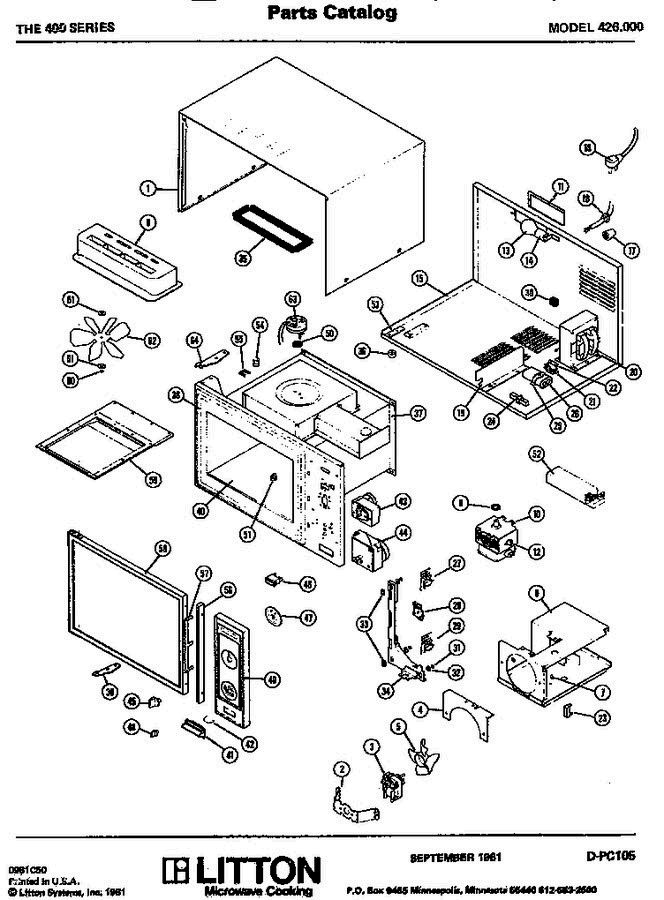 01 - Page 1 Diagram and Parts List for 426000  Litton Microwave