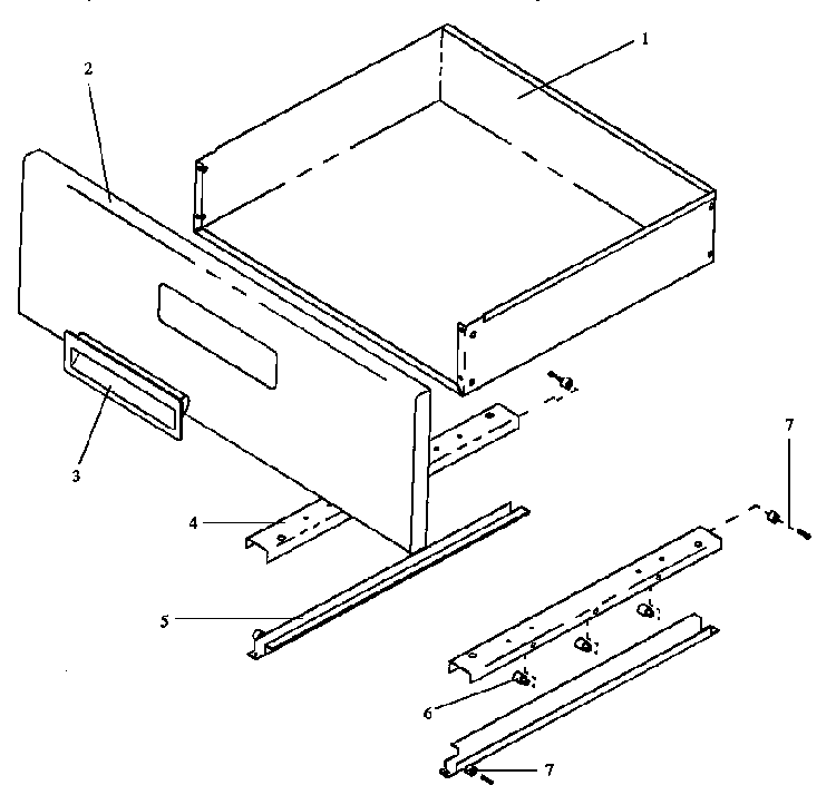 Fixed Panel & Storage Drawer Assembly Diagram and Parts List for EHN3412W P1142499NW Caloric Range