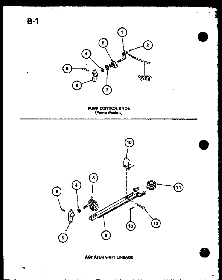 Pump Control Knob Diagram and Parts List for TWA-200 P75753-1W Amana Washer