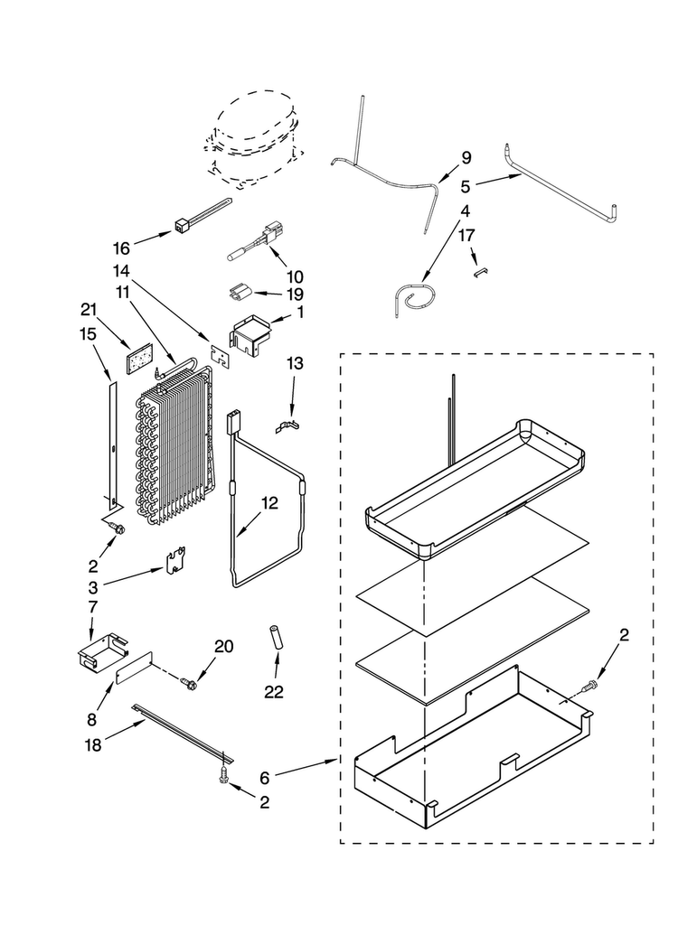 Lower Unit And Tube Parts Diagram and Parts List for JS42PPDUDB01  Jenn-Air Refrigerator