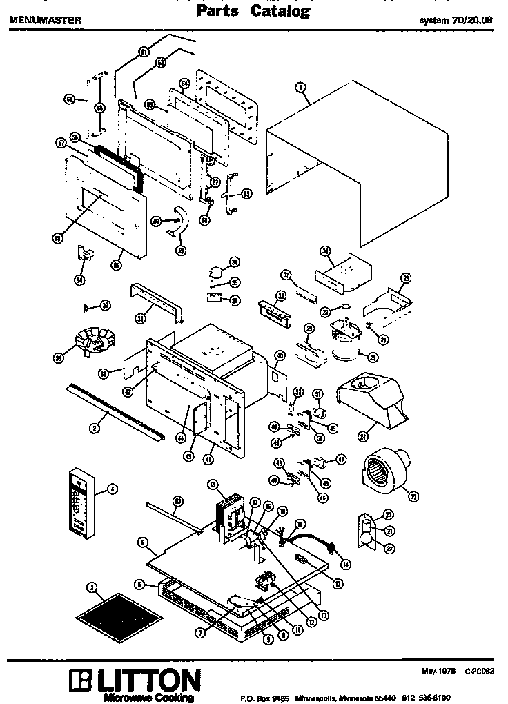 Replacement Parts Diagram and Parts List for 70 2009 Amana Microwave