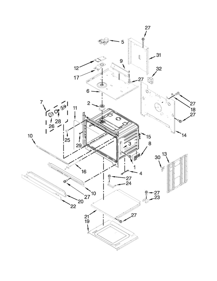 Oven Parts Diagram and Parts List for MEW9530AB02  Maytag Wall Oven