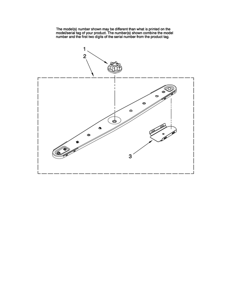 Lower Washarm Parts Diagram and Parts List for MDBH968AWB3  Maytag Dishwasher