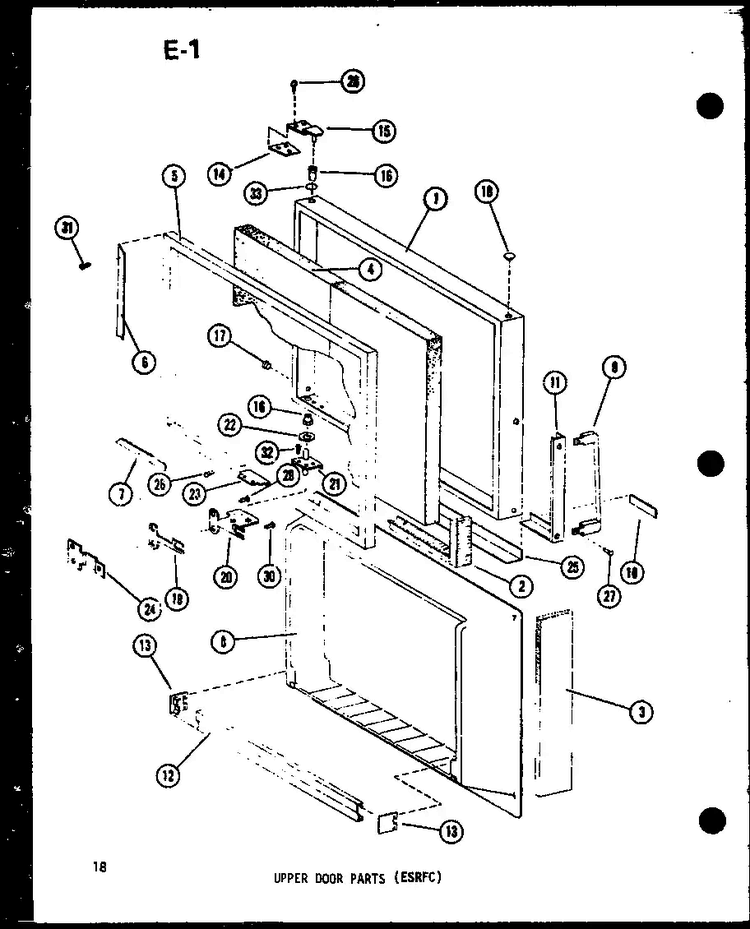 Upper Door Parts Diagram and Parts List for TM14E-P74645-11W  Amana Refrigerator