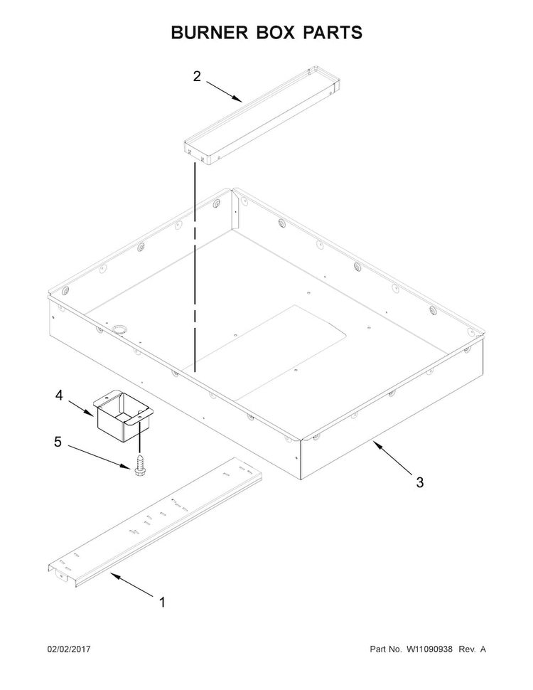 Burner Box Parts Diagram and Parts List for JED3430GB00  Jenn-Air Cooktop