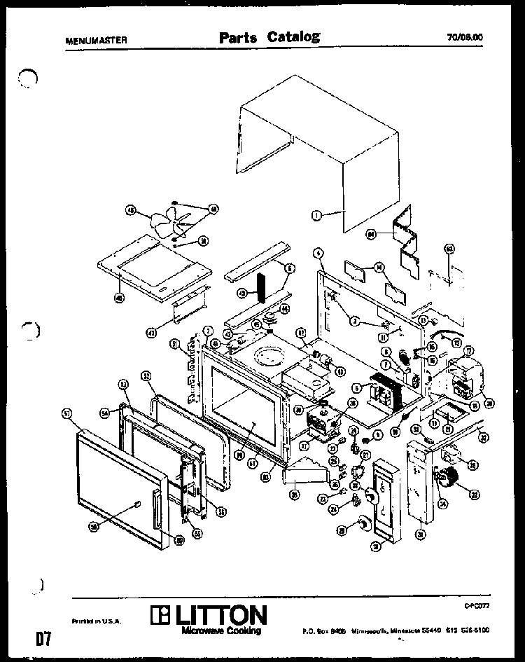 Section 3 Diagram and Parts List for 70 0502 Amana Microwave