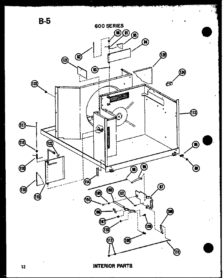 INTERIOR PARTS Diagram and Parts List for 614-2P P5472059R Amana Air Conditioner
