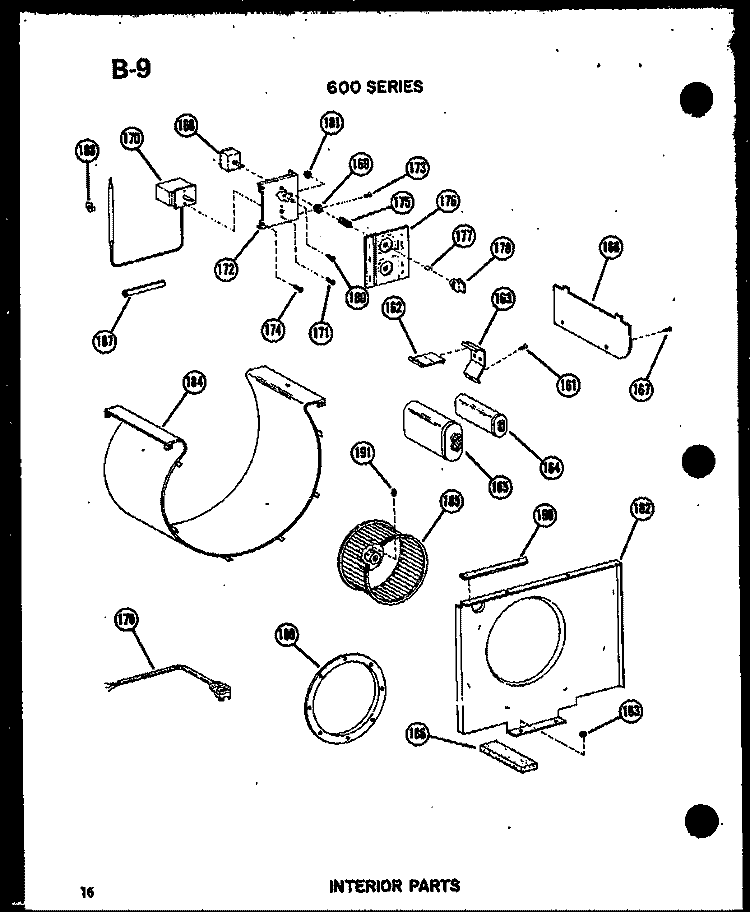 INTERIOR PARTS Diagram and Parts List for 614-2P P5472059R Amana Air Conditioner