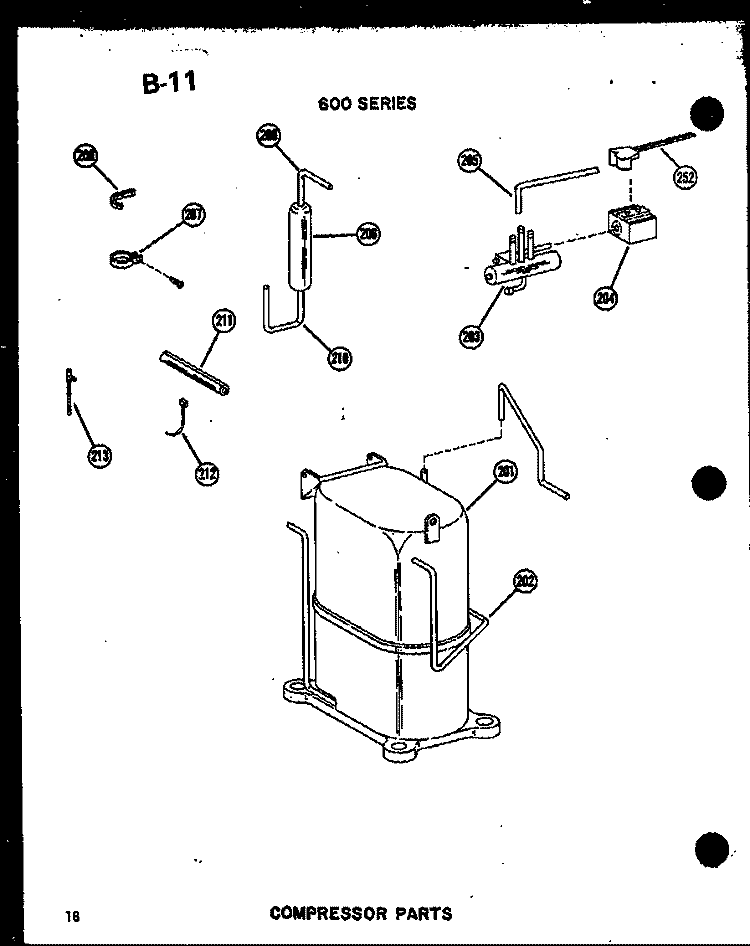COMPRESSOR PARTS Diagram and Parts List for 614-2P P5472059R Amana Air Conditioner
