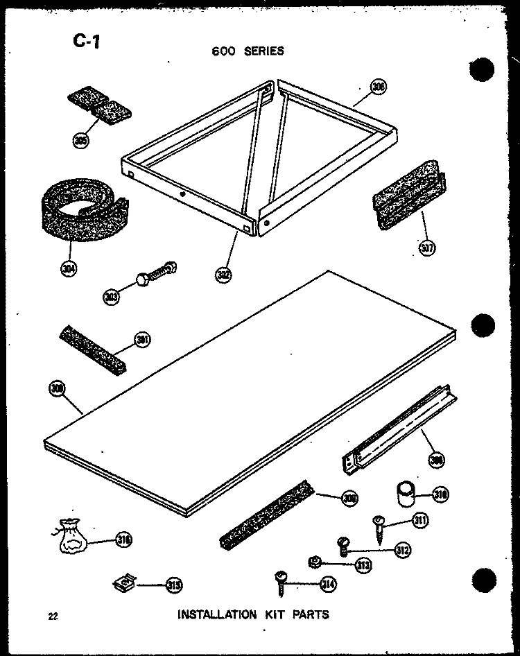 INSTALLATION KIT PARTS Diagram and Parts List for 614-2P P5472059R Amana Air Conditioner