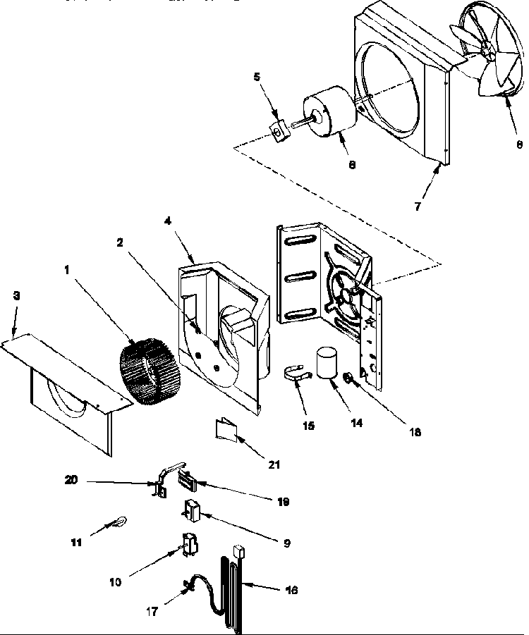 Fan And Control Assy Diagram and Parts List for RC10091A1D PRC10091A1D Amana Air Conditioner