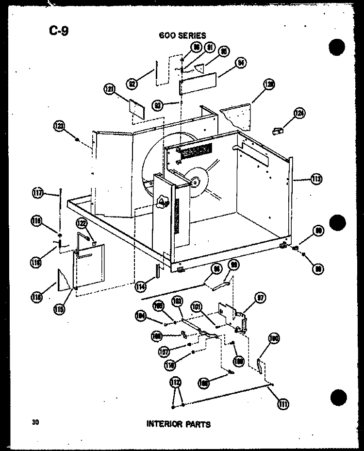 INTERIOR PARTS Diagram and Parts List for 6245J P5472053R Amana Air Conditioner