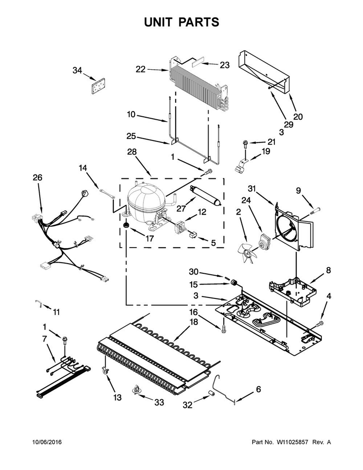 Unit Parts Diagram and Parts List for MFF2258FEZ01  Maytag Refrigerator