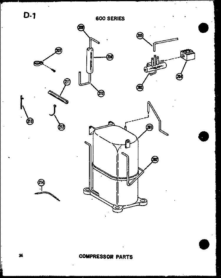 COMPRESSOR PARTS Diagram and Parts List for 6245J P5472053R Amana Air Conditioner