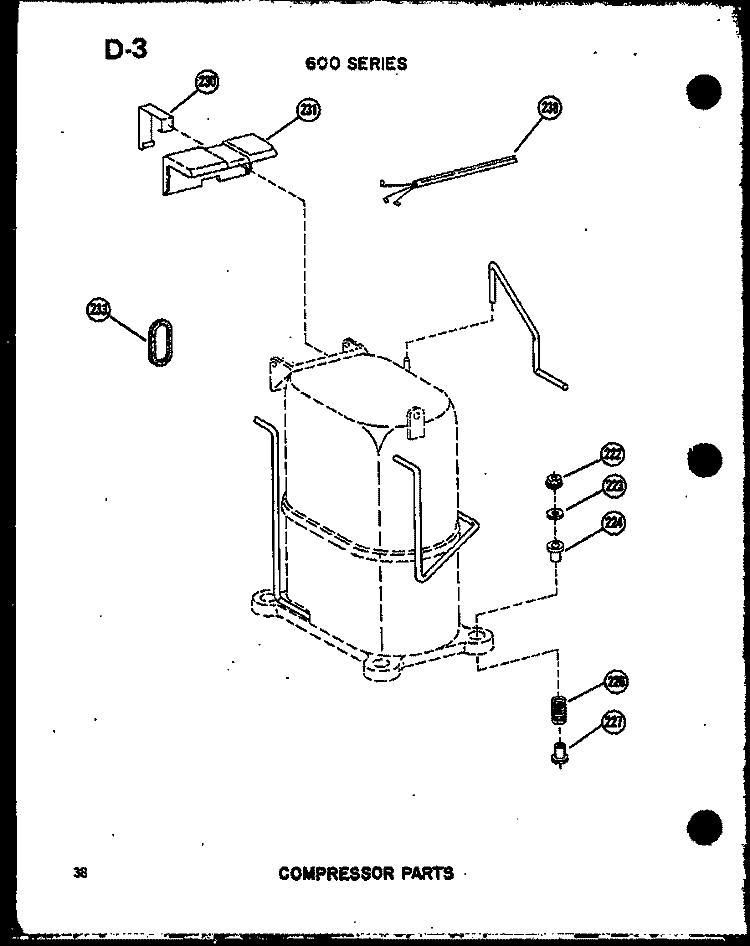 COMPRESSOR PARTS Diagram and Parts List for 6245J P5472053R Amana Air Conditioner