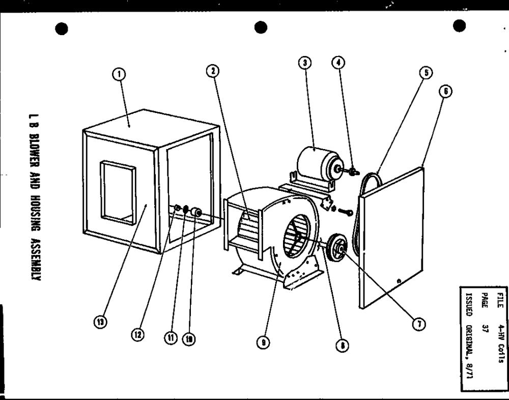 Lb Blower And Housing Assembly Diagram and Parts List for RF4,5 P53802-2C Amana Air Conditioner