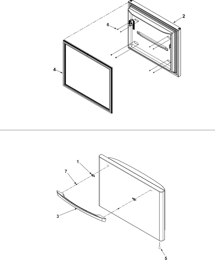 Freezer Door Diagram and Parts List for ABB2522FES0  Amana Refrigerator